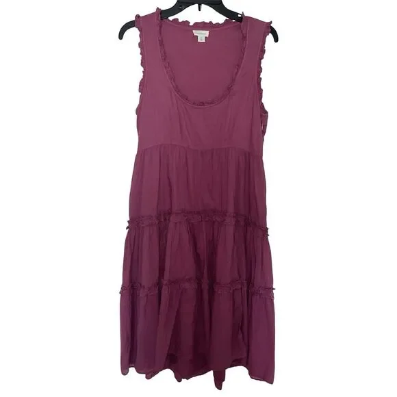 Sundance Tiered Midi Dress Womens XS Raspberry Pink Easy Beauty boho casual - Picture 2 of 8